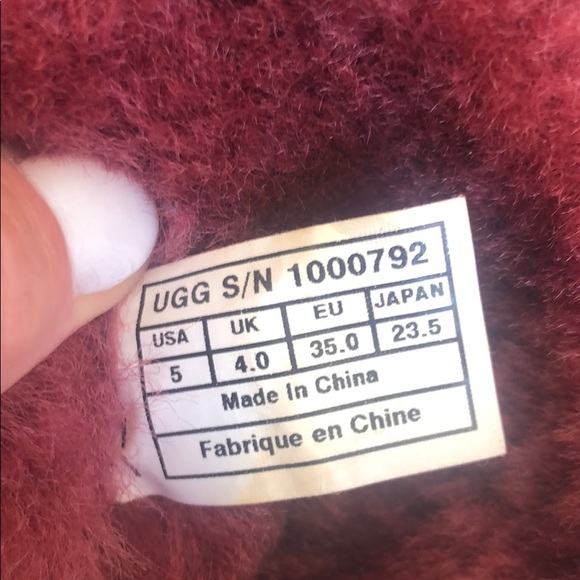 UGG Classic Glitter Boot Red Plum Size 5 - Picture 8 of 8